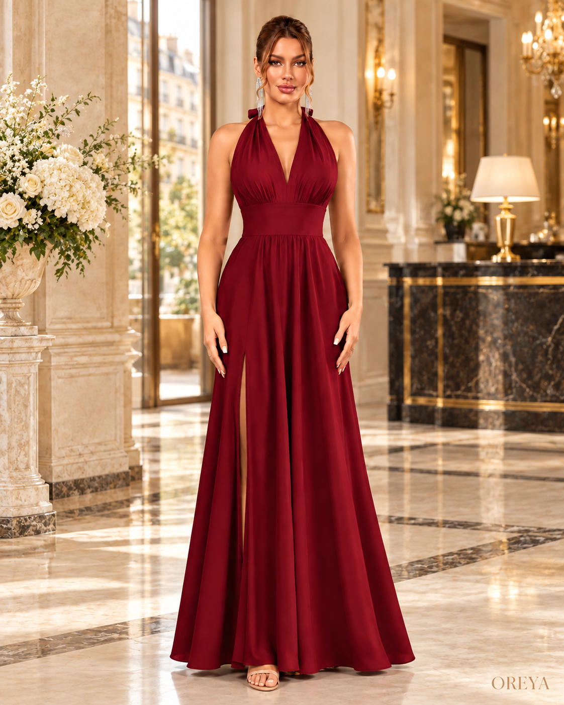 Robe longue OREYA – Bordeaux