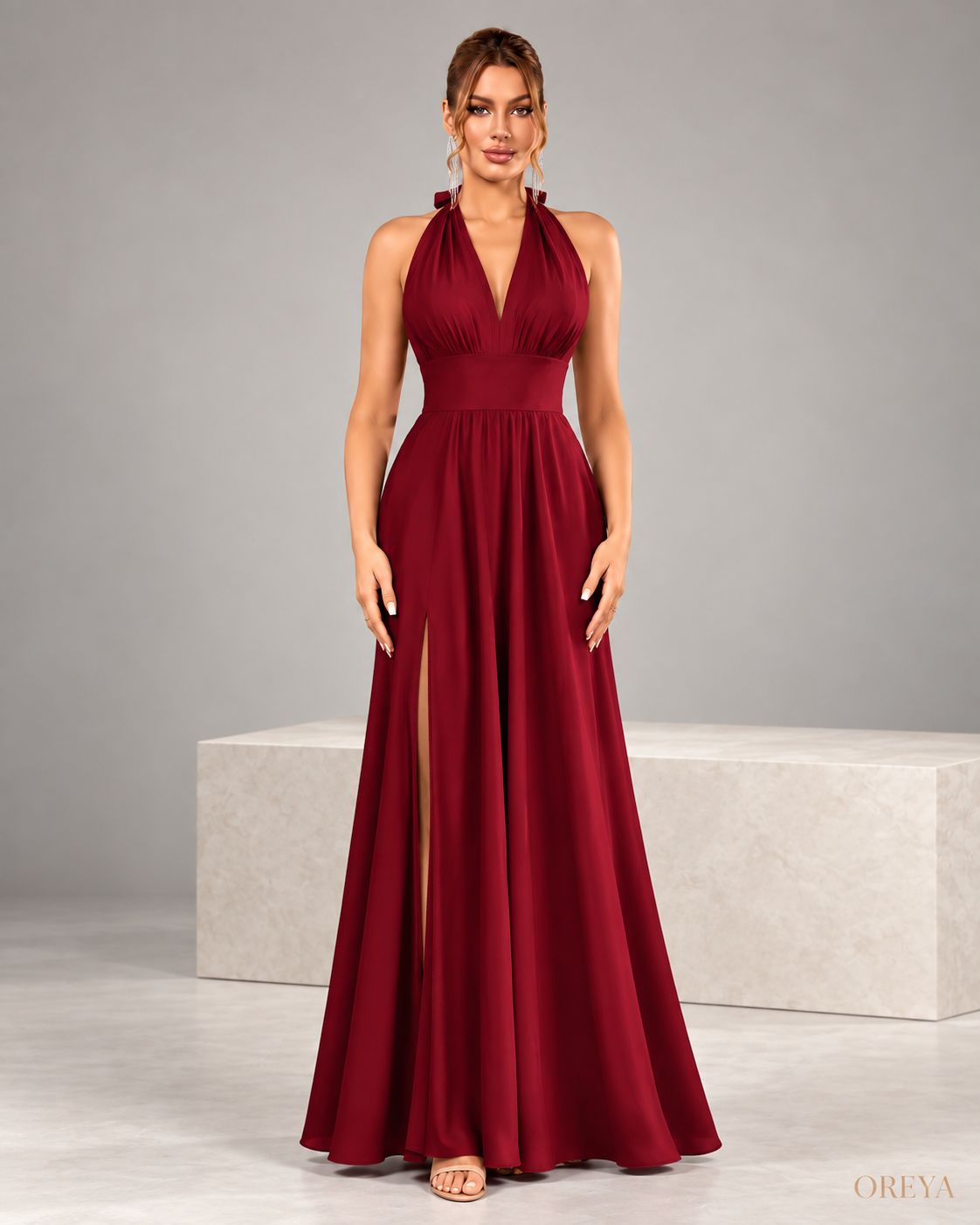 Robe longue OREYA – Bordeaux